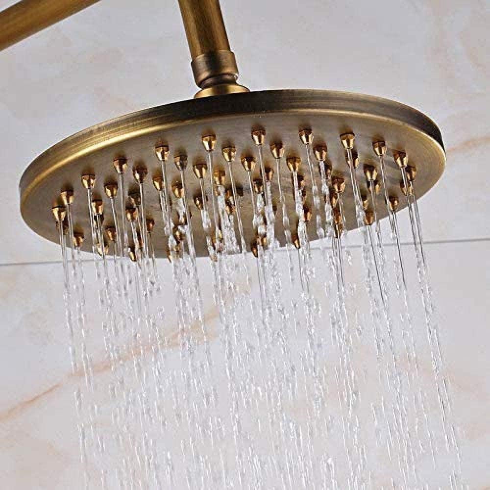 Antique Brass Rain shower with Storage Basket