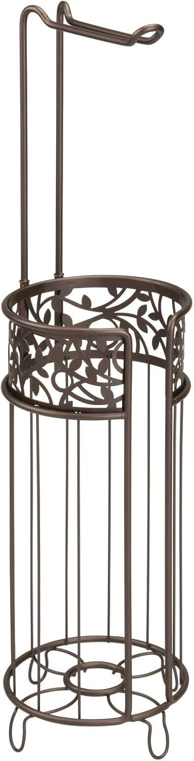 mDesign Bronze Toilet Paper Holder with Vine Design