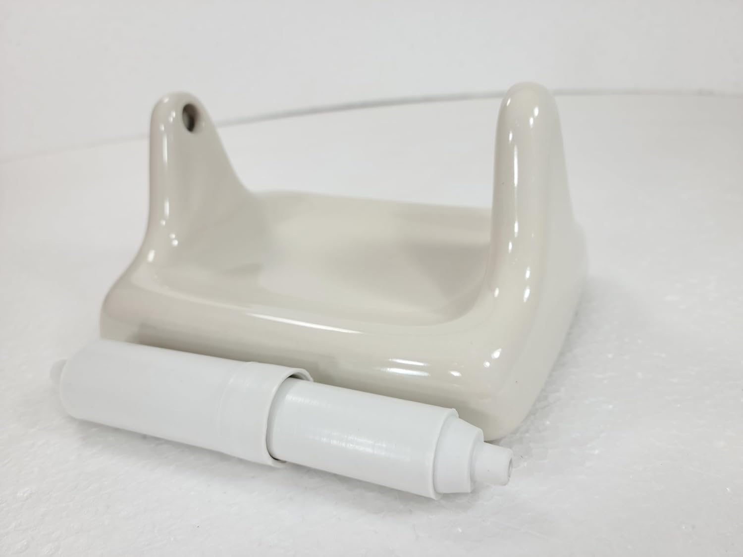 Beige Bone Almond Ceramic TP Holder Wall Mount