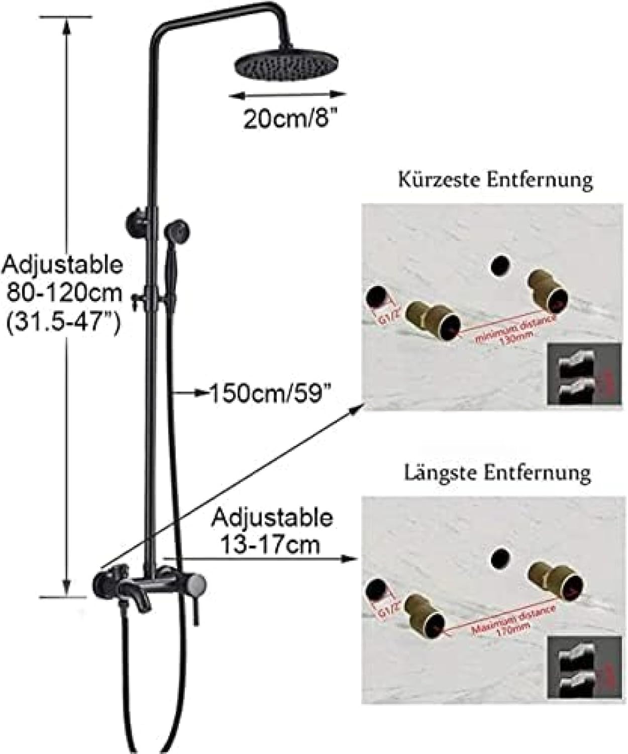 Stainless Steel Showers Luxury Massage Faucets