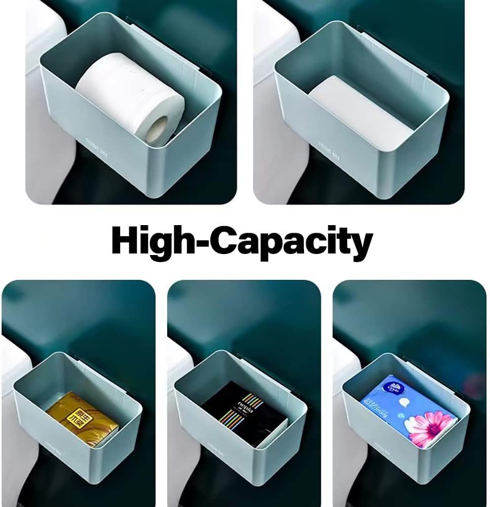 Moegelo Toilet Paper Holder with Phone Shelf Wall Mount Organizer Green