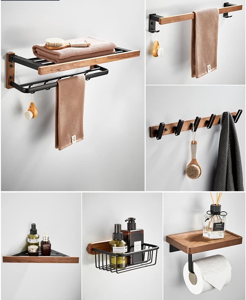 ANNBKA Luxury Black Walnut Towel Bar Set