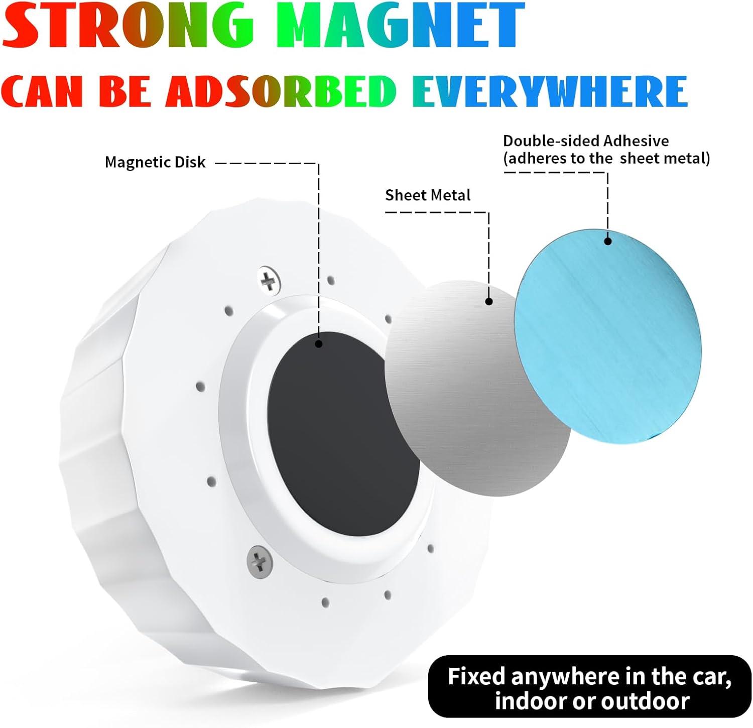 ASFSKY Car Disco Ball Light with 2 Modes - Rechargeable Magnetic