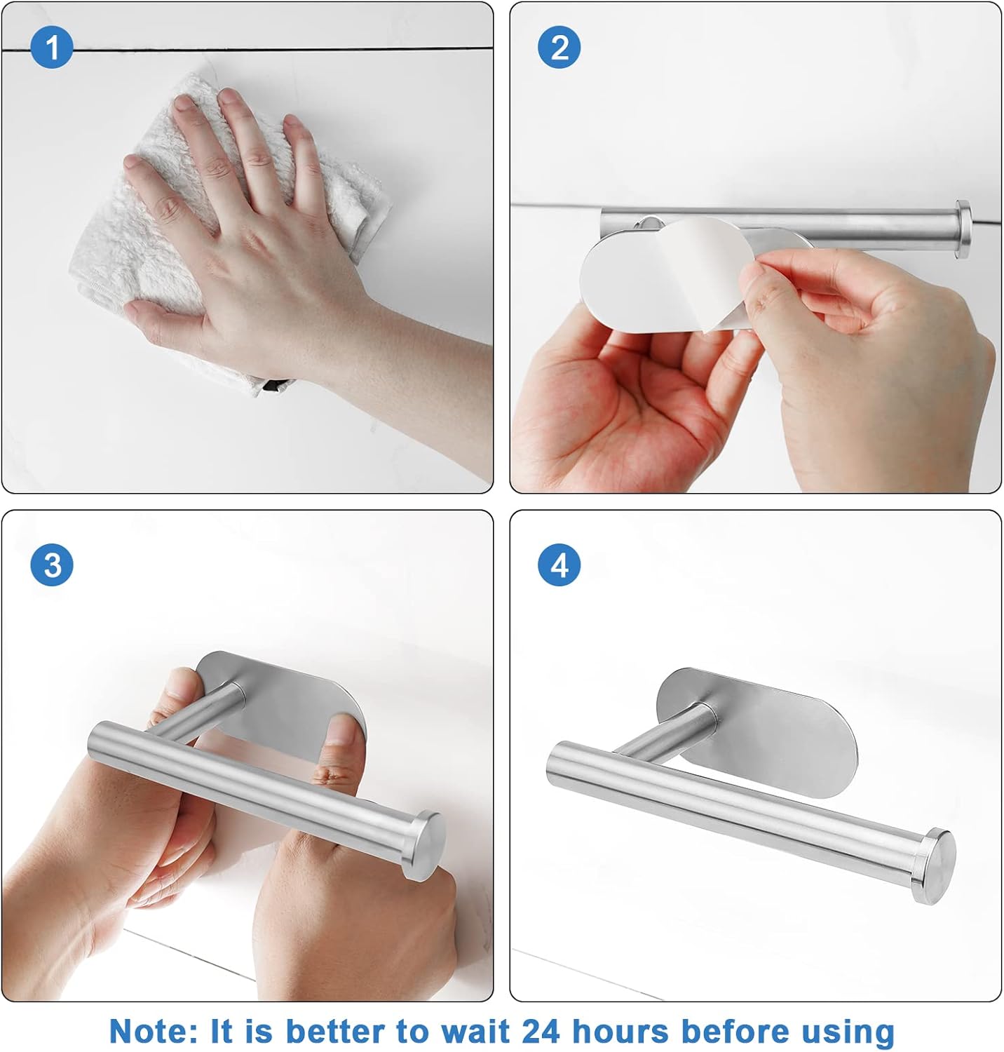 Doweiss Self Adhesive Toilet Paper Holder with 2 Hooks 1