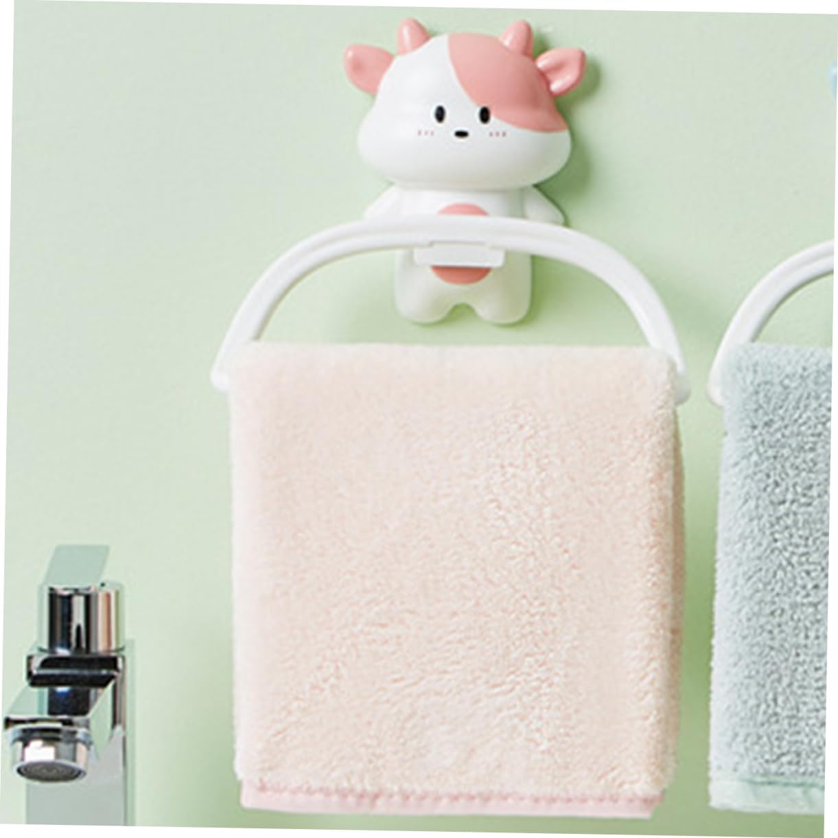 UTHCLO Cartoon Towel Rack Wall-Mounted Holder for Bathroom Kitchen