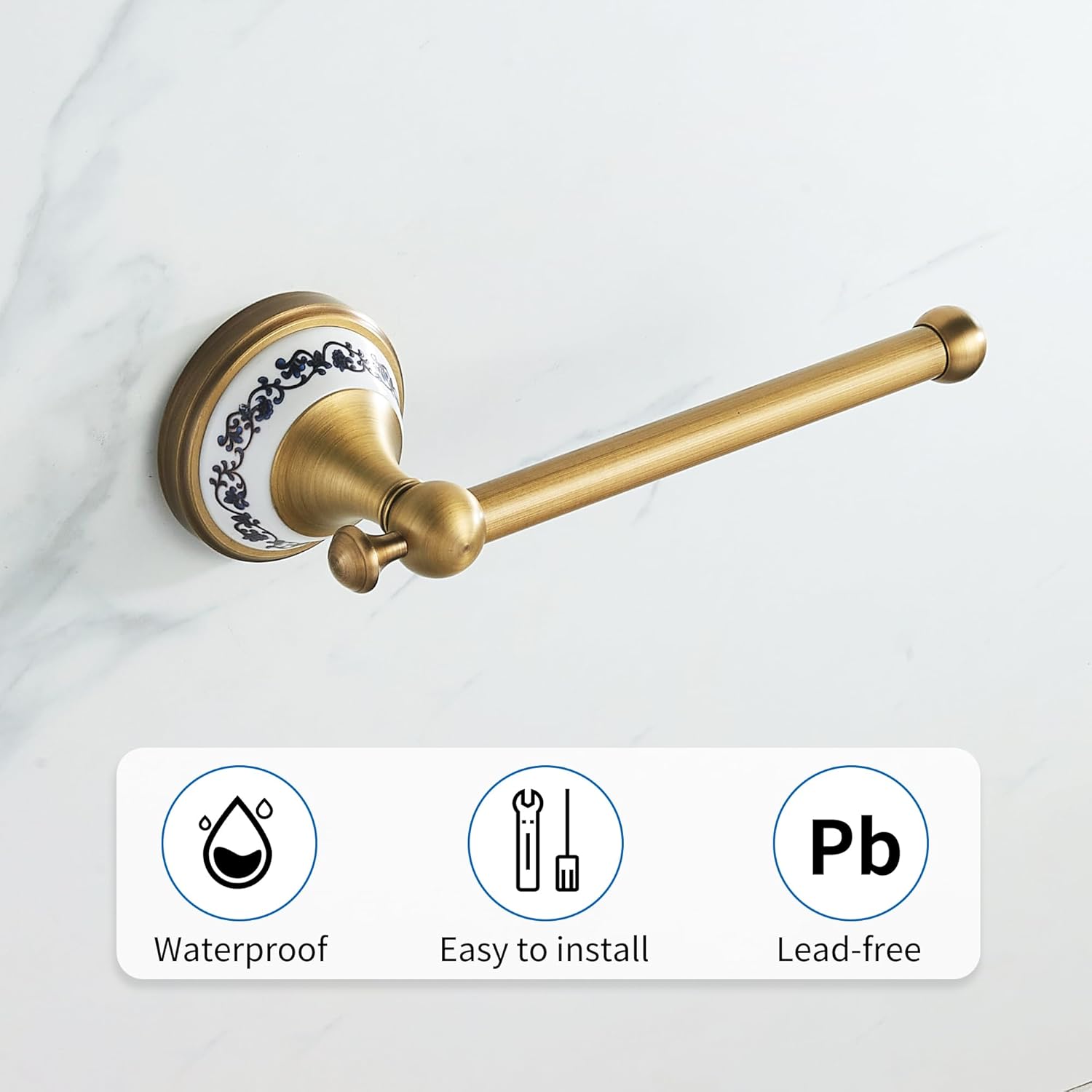 Toilet Paper Holder with Porcelain Design