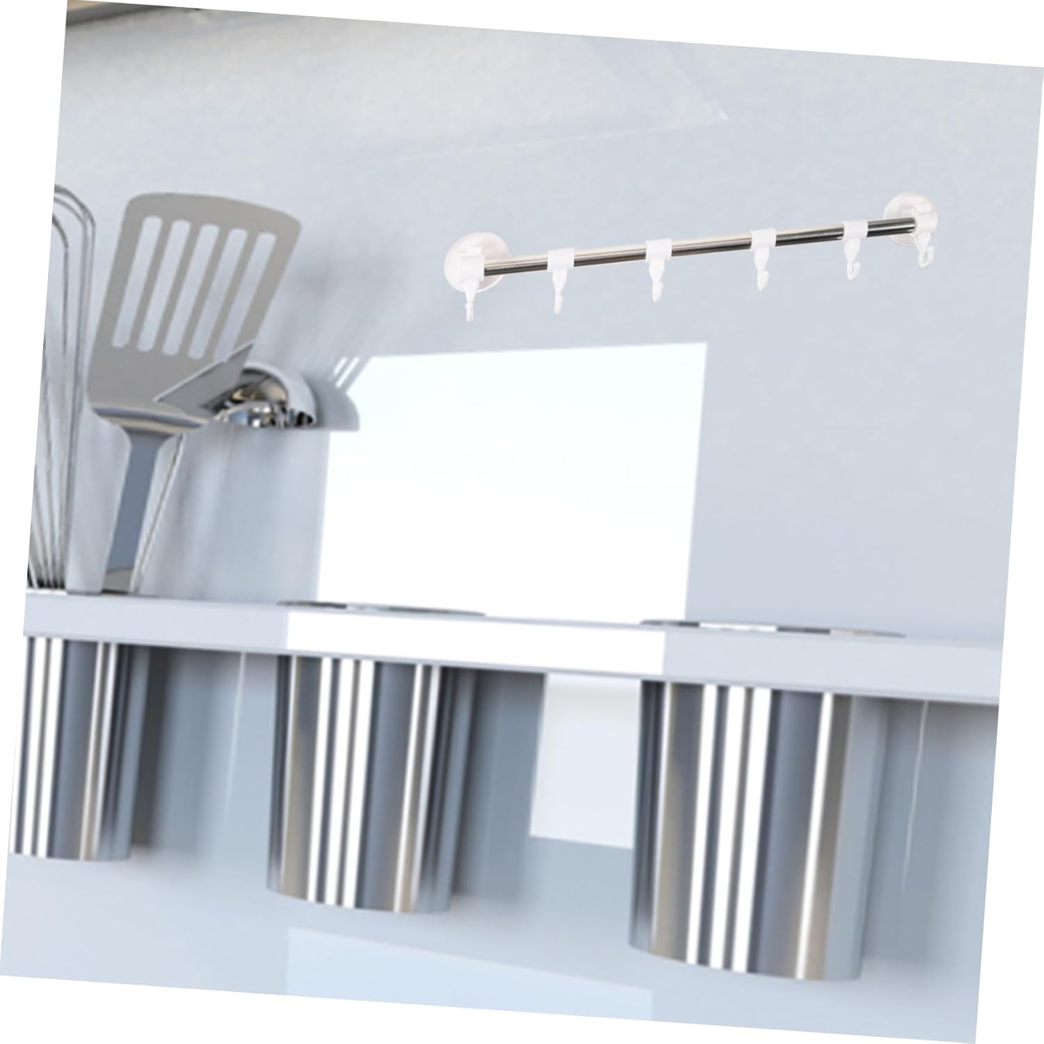 Adjustable Suction Cup Towel Bar No Drill for Bathroom and Kitchen