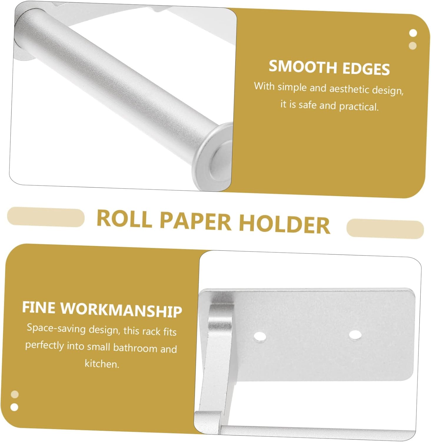 Veemoon Wall Toilet Paper Holder Space-Saving Aluminum Design