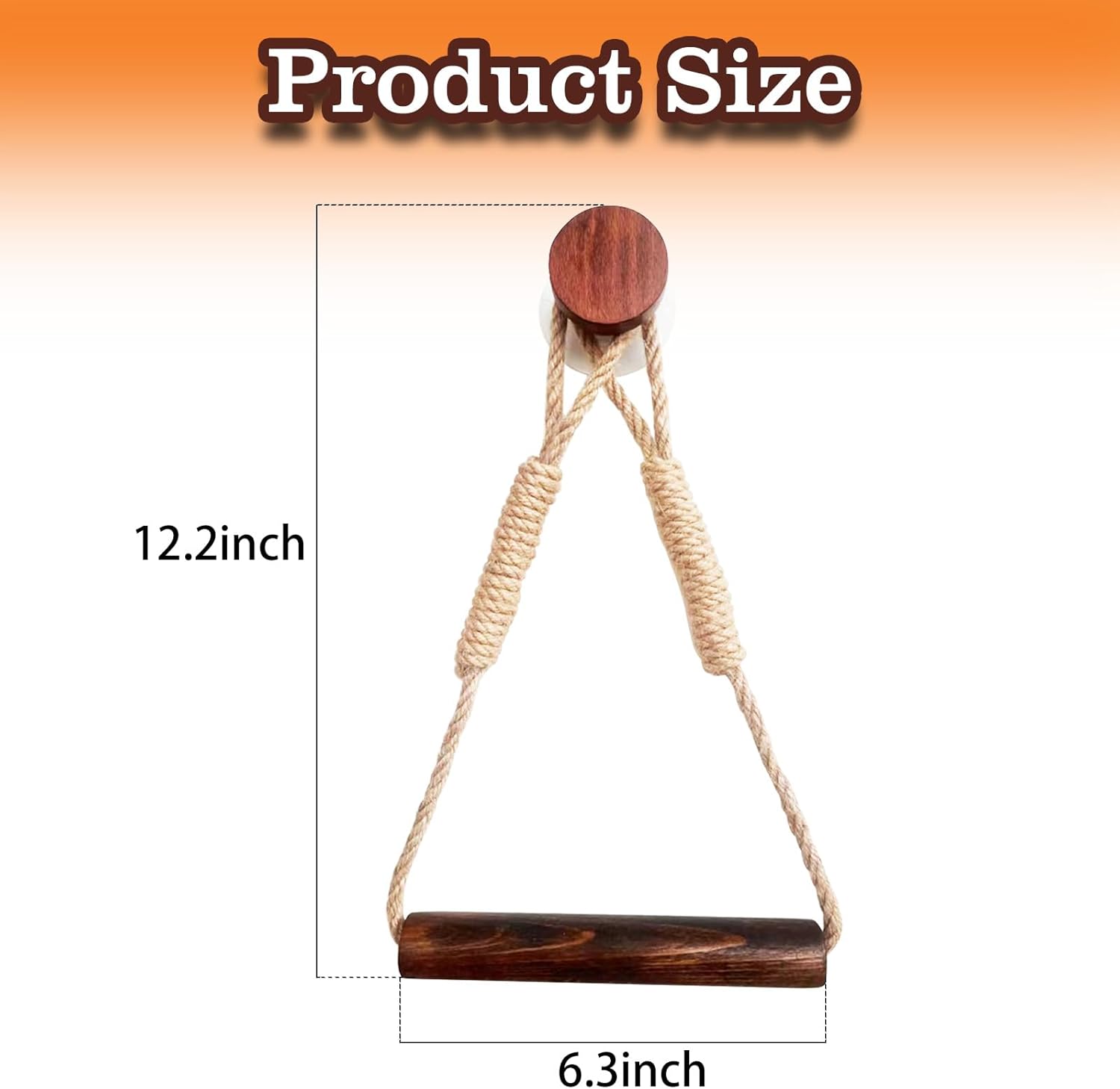 Boho Paper Towel Holder with Jute Rope and Beech Wood 1