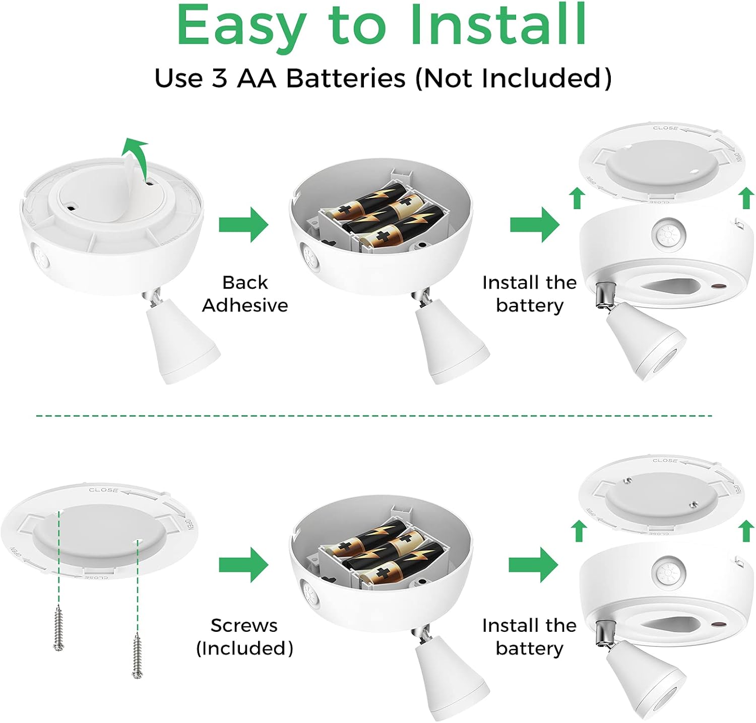 Olafus 4 Pack Wireless Spotlight Indoor LED Lights