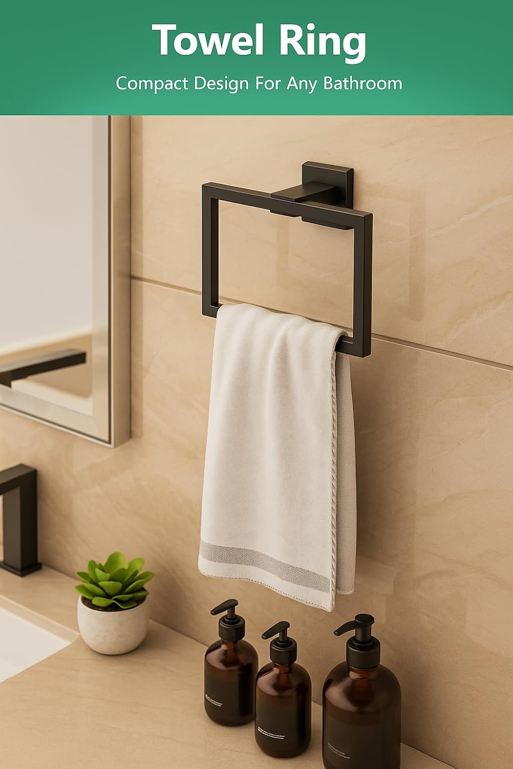 INDARE Matte Black 5-Piece Bathroom Hardware Set