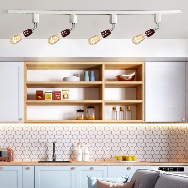 KAYYELAMP Set of Three Brown Track Lighting Pendants with Adjustable Angle