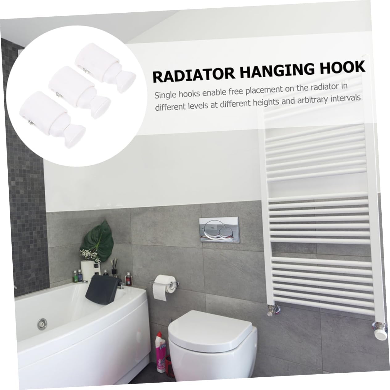 3pcs Heated Towel Hooks for Radiator - Modern Bathroom Organizer