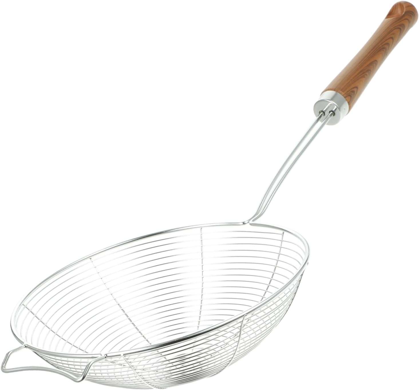Luxshiny 304 Stainless Steel Skimmer Spoon with Wooden Handle