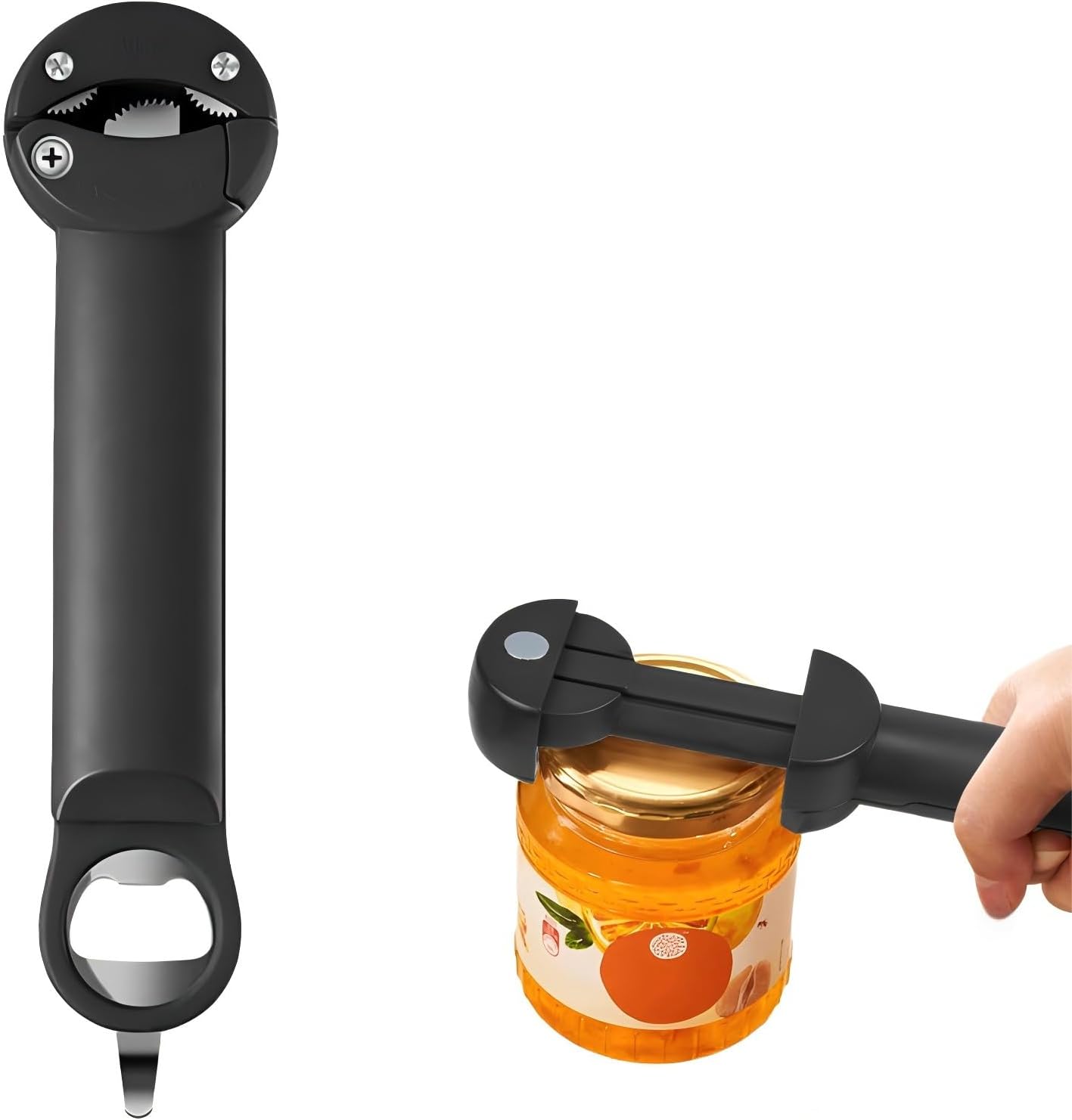 Multi-Function Retractable Bottle Can Opener Black