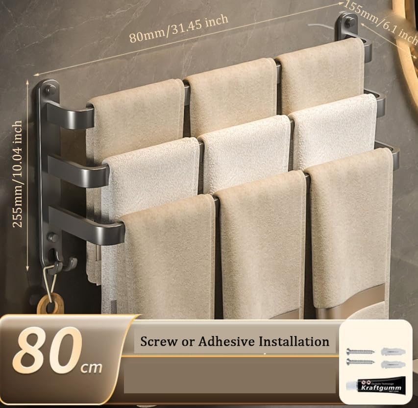 SEIDO 32 Inch Square 3-Tier Towel Bar