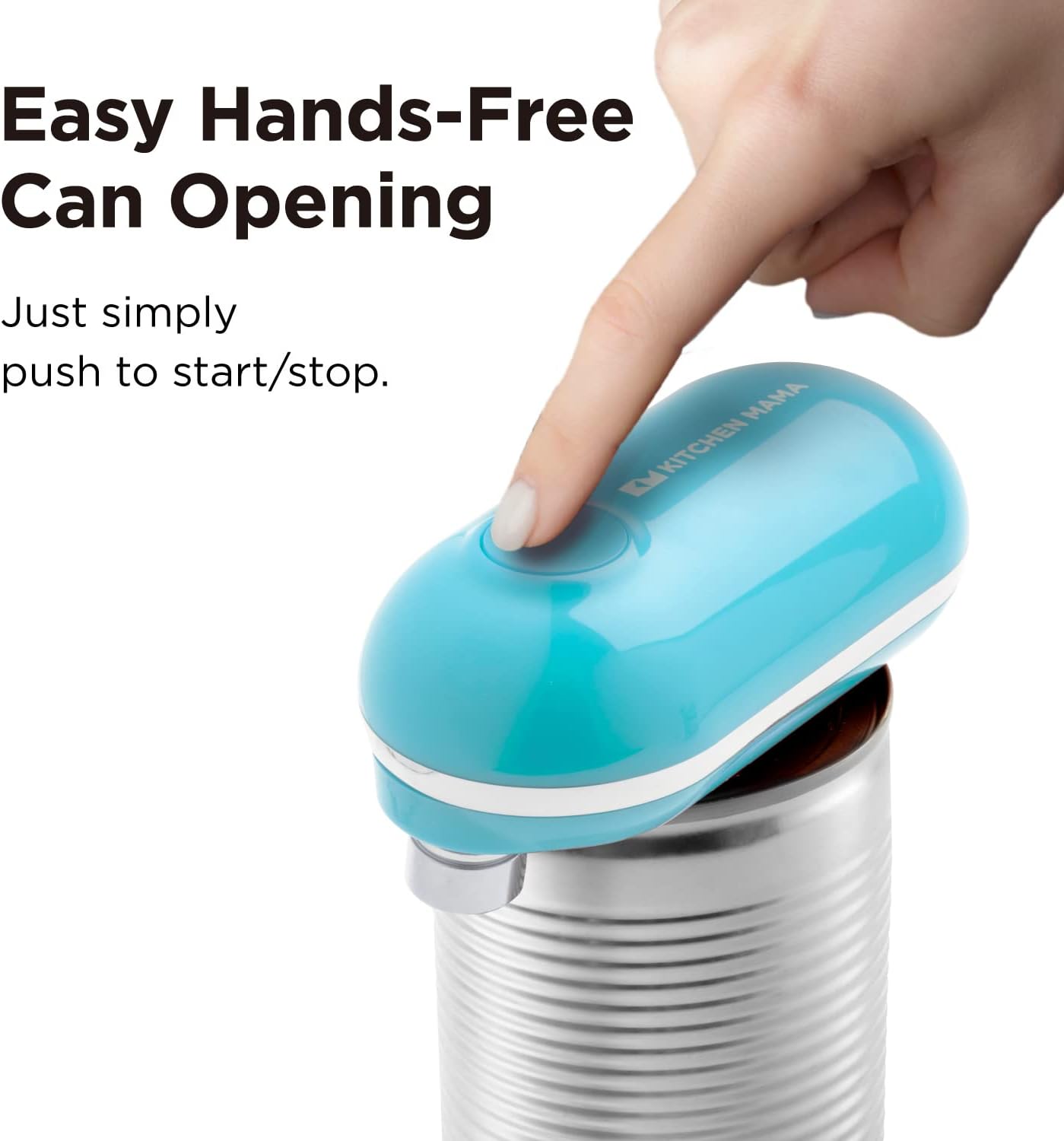 Kitchen Mama Mini Electric Can Opener - One Button 360 Cut Safe Portable