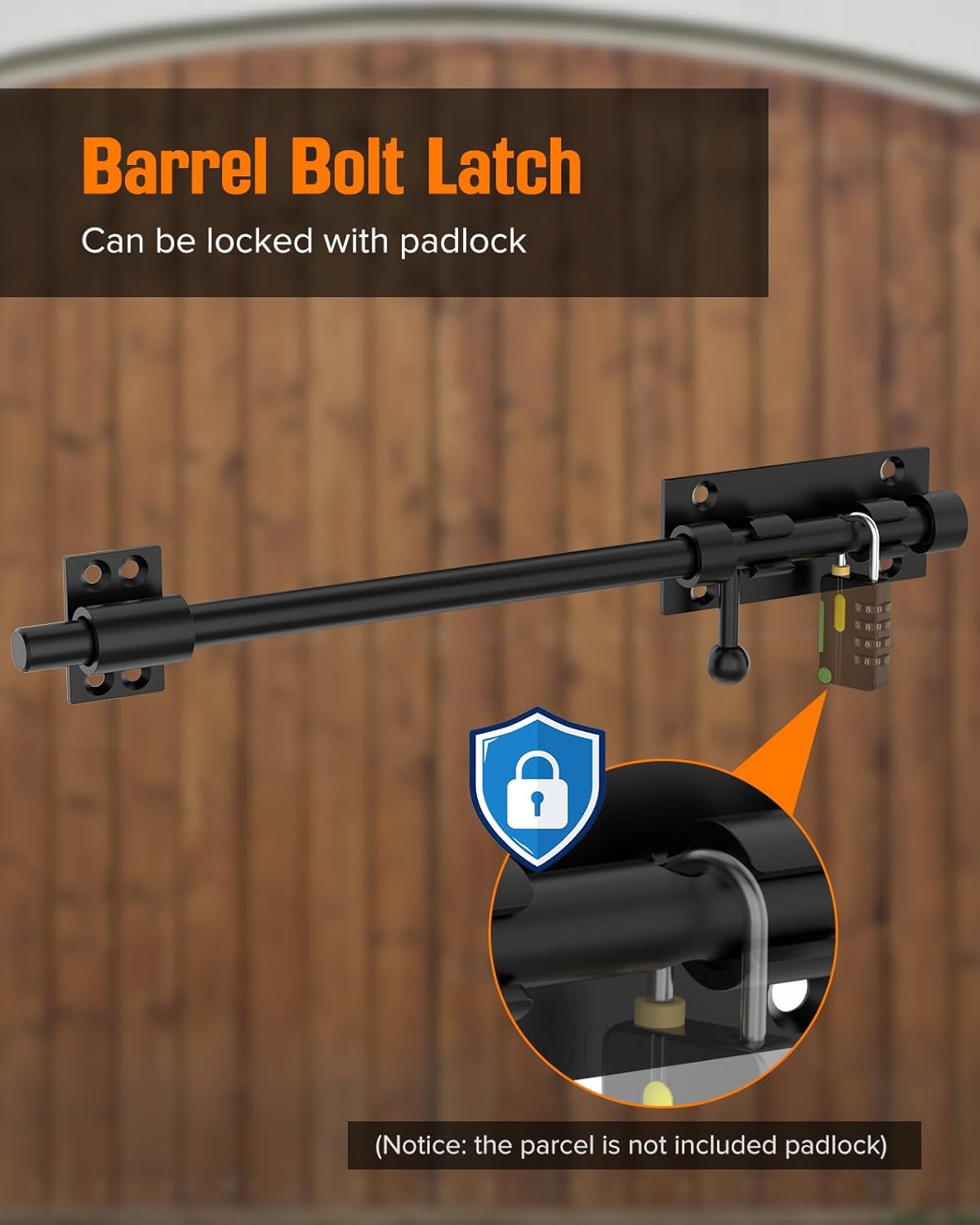 Sturdy 12 Barrel Bolt Latch for Outdoor Gates