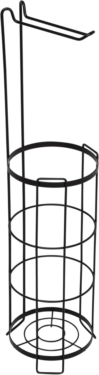 Toilet Paper Holder with Pole Black