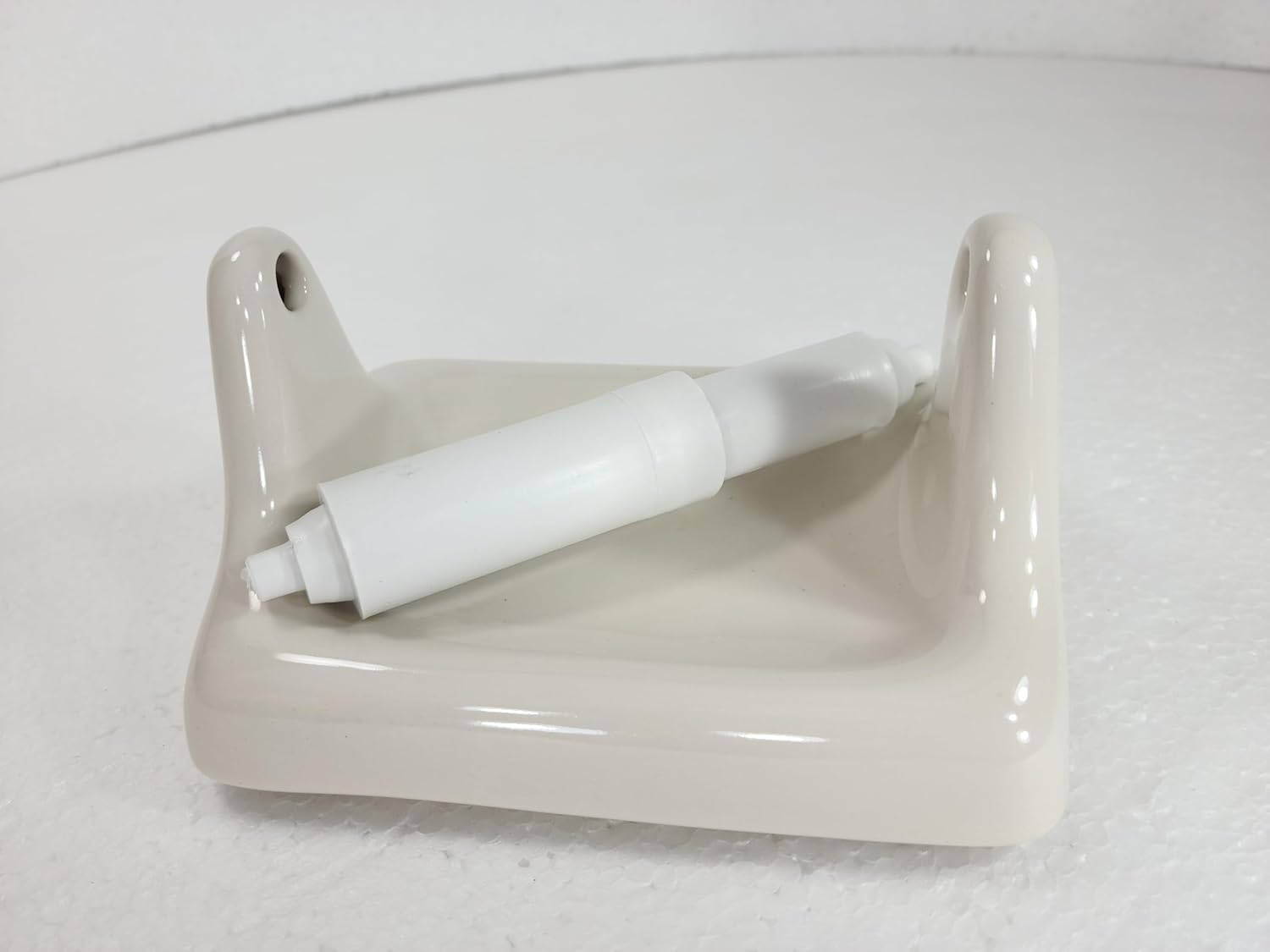 Beige Bone Almond Ceramic TP Holder Wall Mount