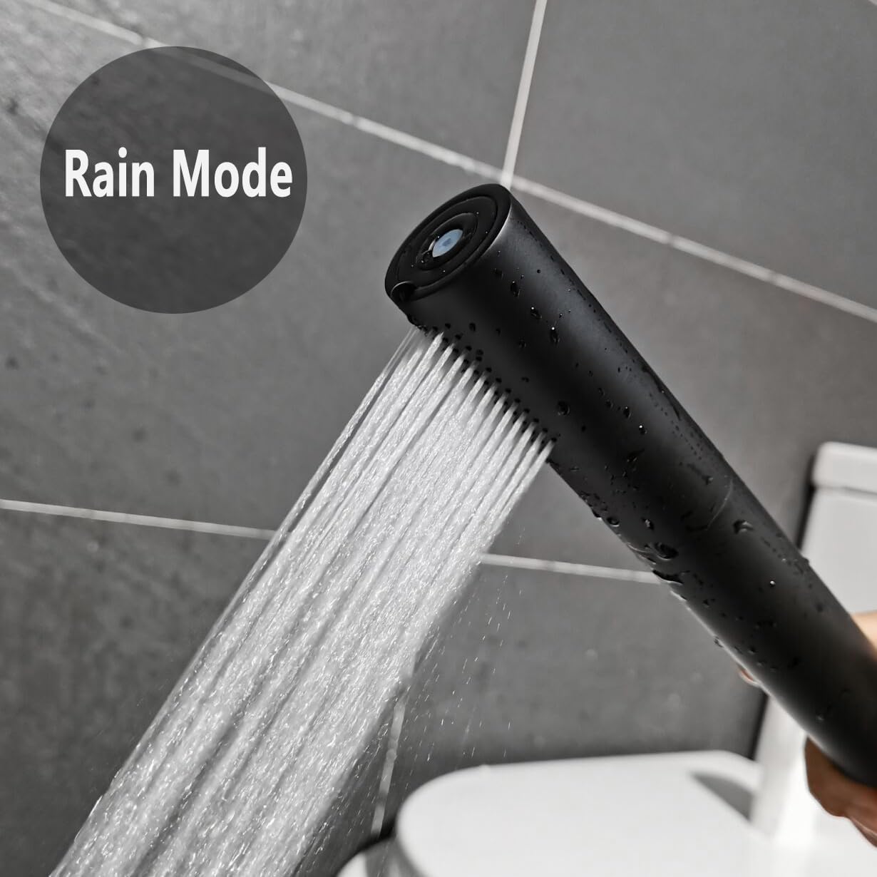 Matte Black Adjustable Handheld Shower Head with 22-inch Slide Bar