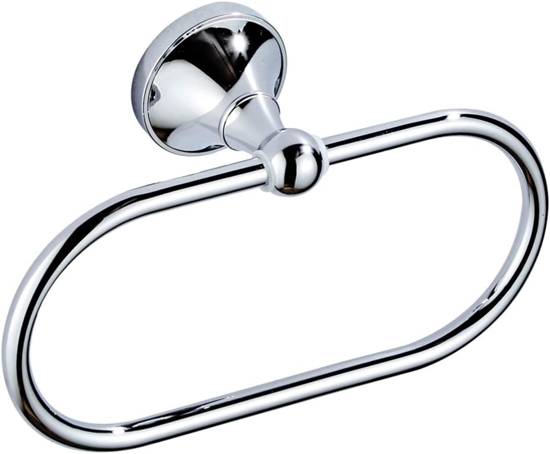 Veemoon Durable Brass Towel Ring with Chrome Finish