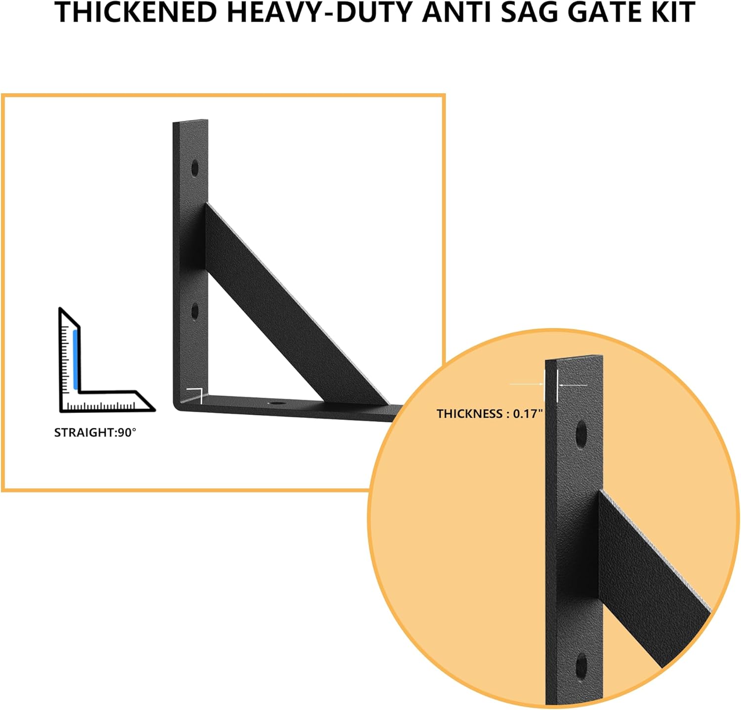 Sdstone Heavy Duty Anti Sag Gate Bracket Kit 2 Sets