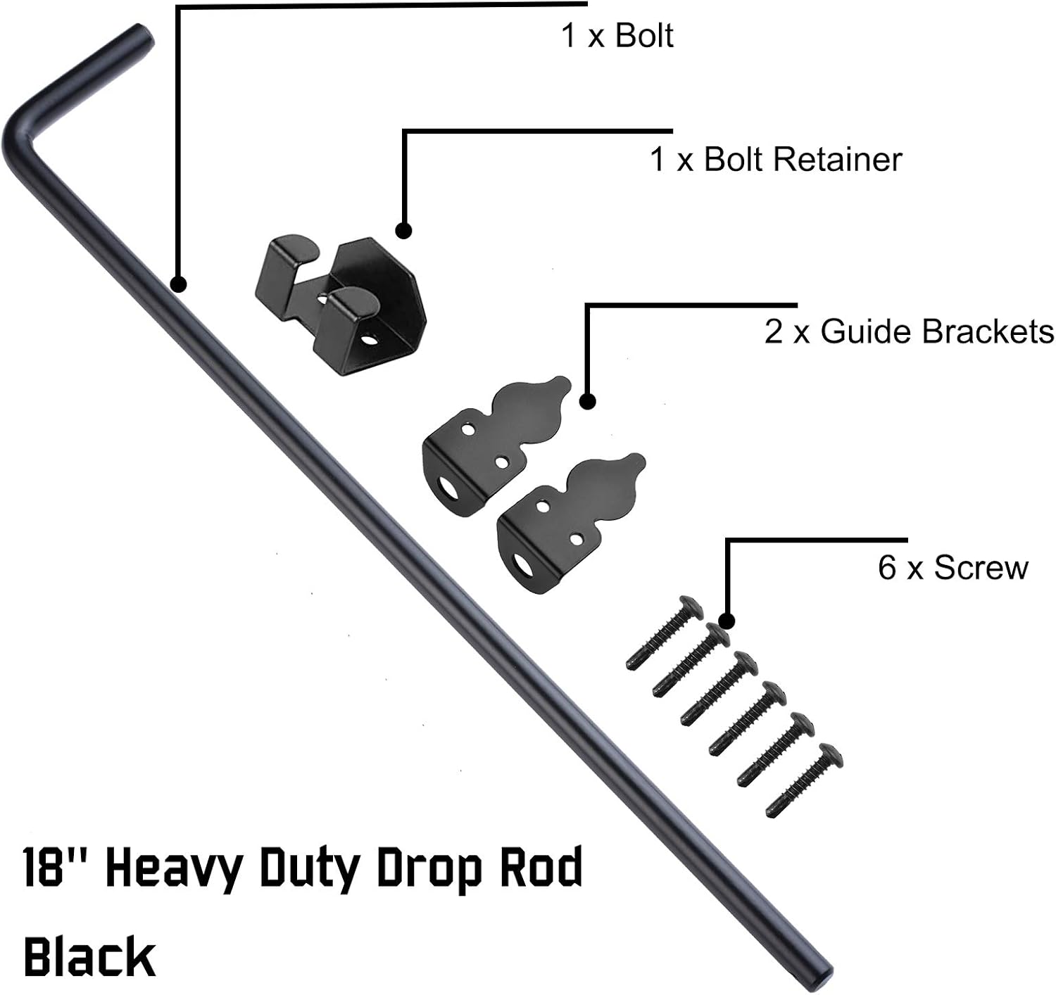 Heavy-Duty 18 Cane Bolt Gate Lock Holder for Wood Metal Gates