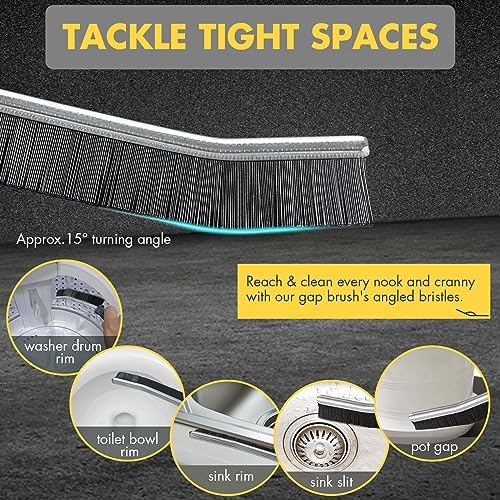 3Pcs Crevice Cleaning Brush Set Hard Bristle for Small Spaces