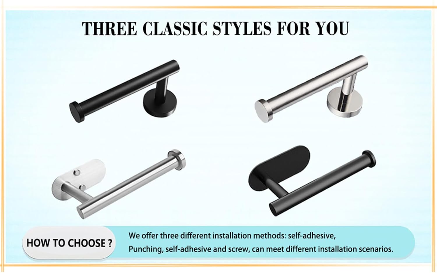 Sturdy Matte Black Stainless Steel Toilet Paper Holder for Bathroom