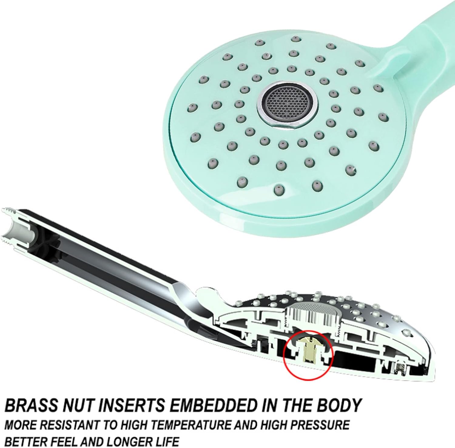 High-Pressure Showerhead with Dual Spray Modes
