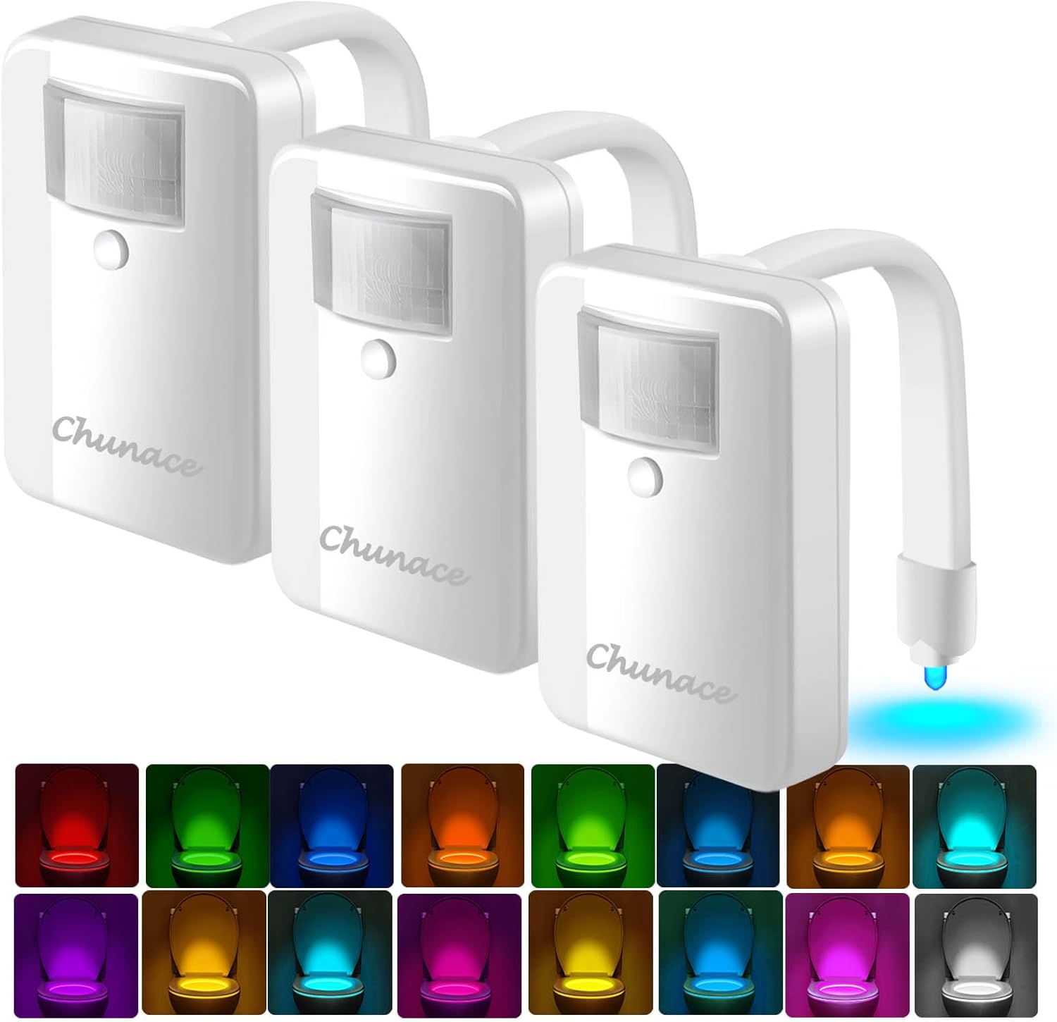 Chunace 3 Pack Motion Activated Toilet Night Lights