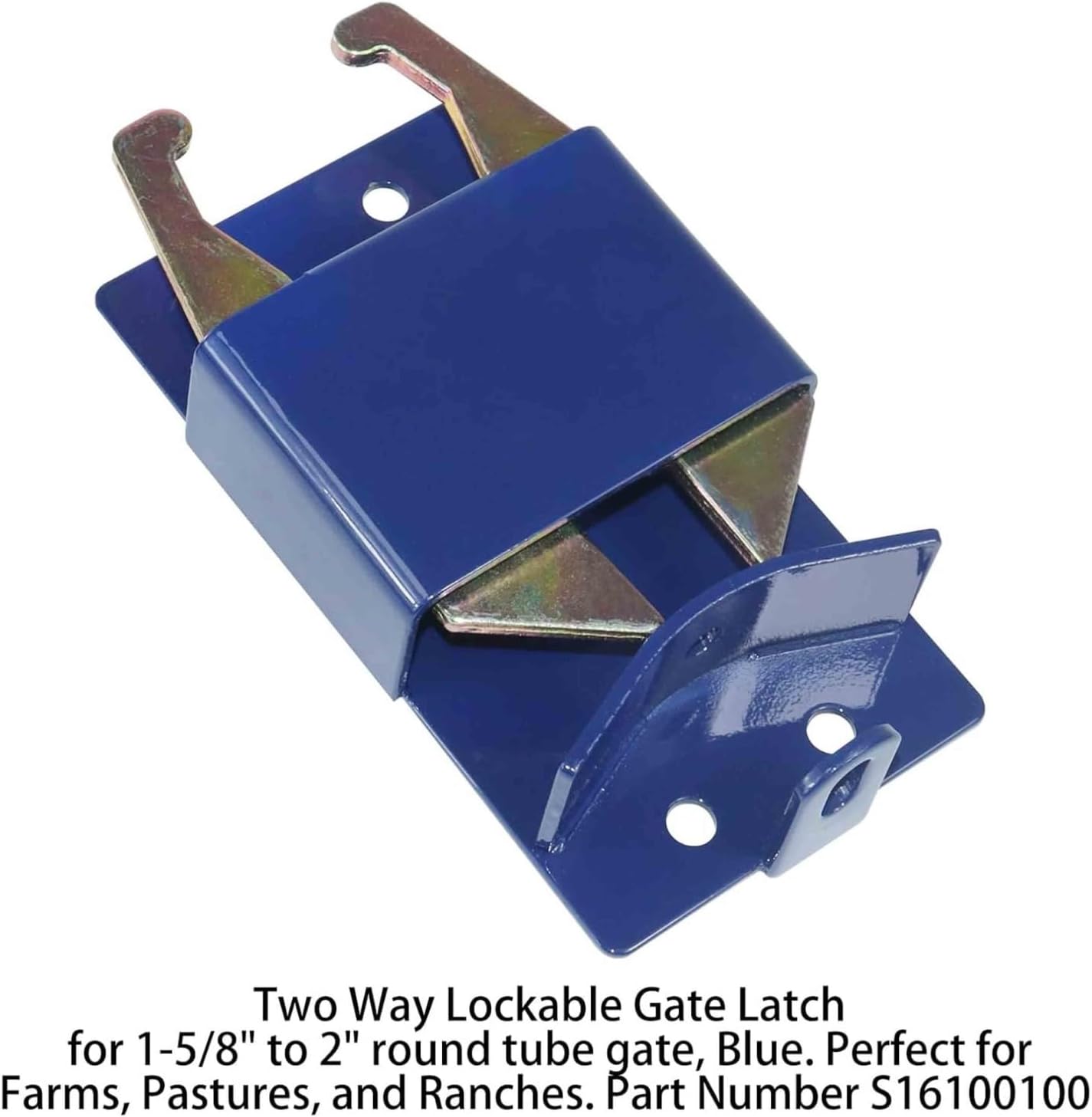 VIRTIONZ Two Way Gate Latch Blue Perfect for Farms Pastures and Ranches