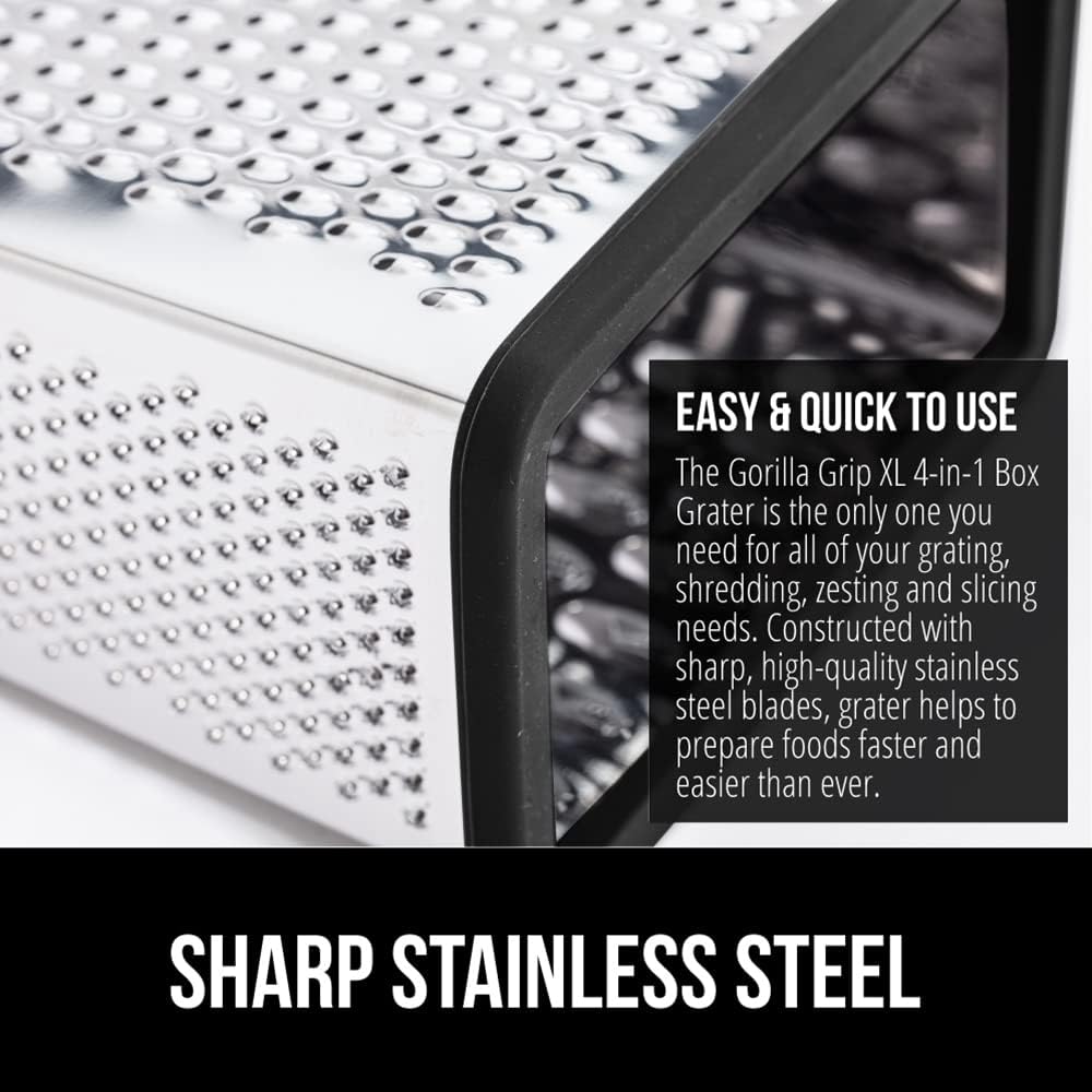 Gorilla Grip XL 4-Sided Cheese Grater with Container