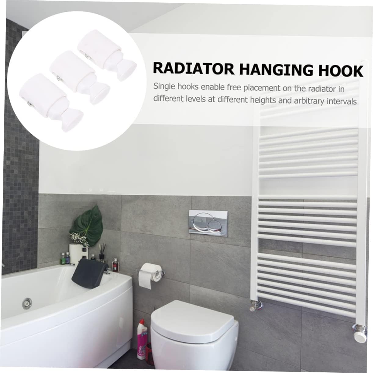 Hohopeti Bathroom Shower Hooks Set of 3 Space-Saving Towel Holders