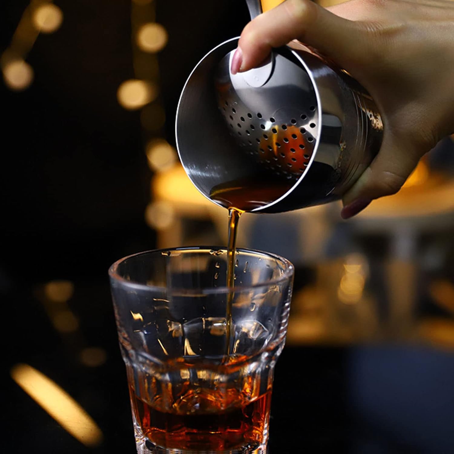 Stainless Steel Cocktail Strainer with Round Handle