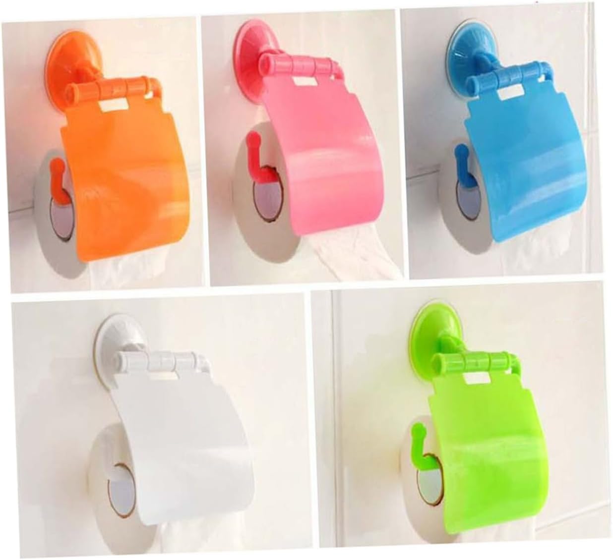 Wall-Mounted Toilet Paper Holder with Suction Cup for Smooth Surfaces
