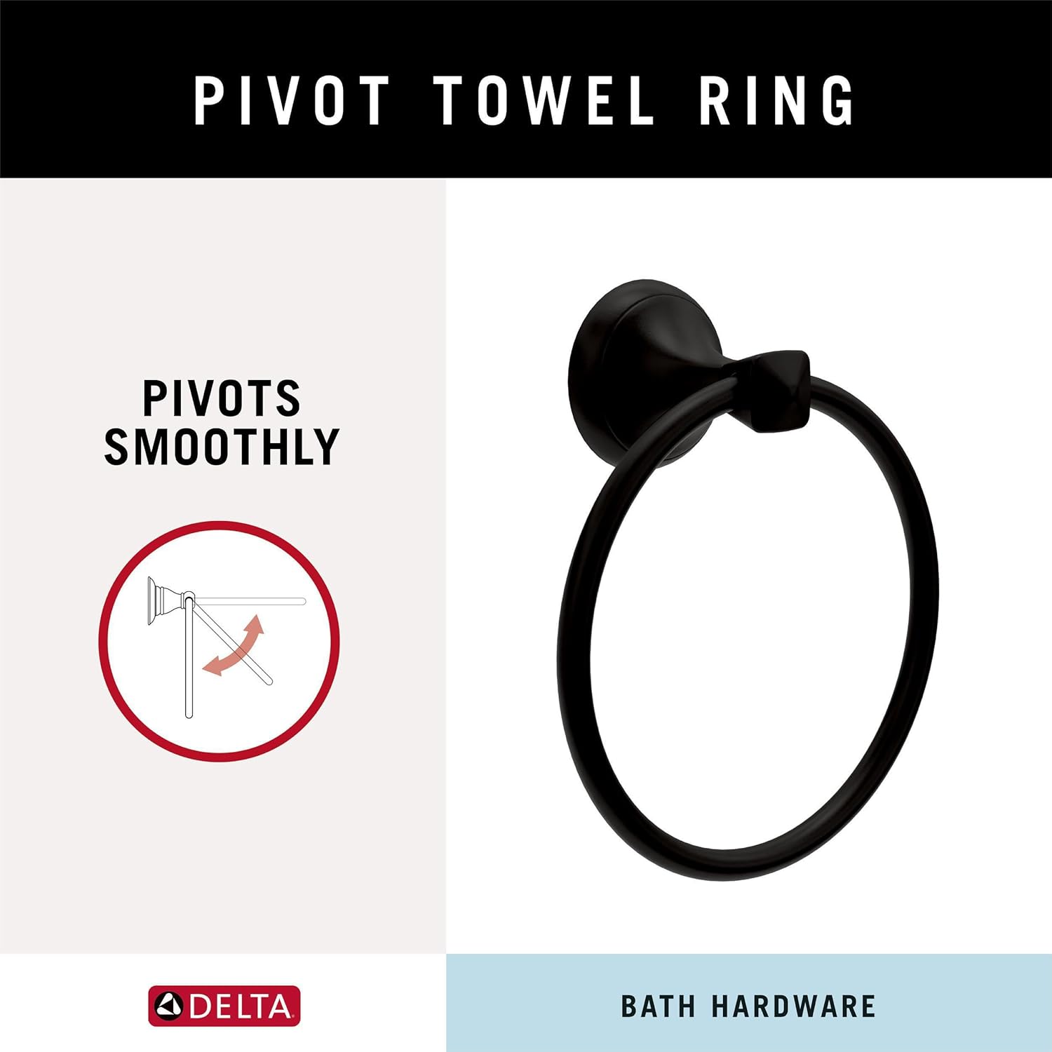 Delta Esato Wall Mount Towel Ring Toilet Paper Holder in Matte Black