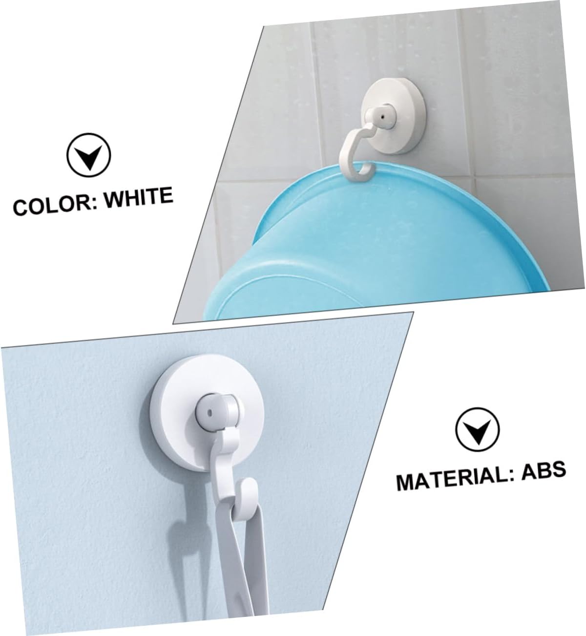 WHAMVOX Multipurpose Bathroom Hooks Black Self-Adhesive Heavy Duty