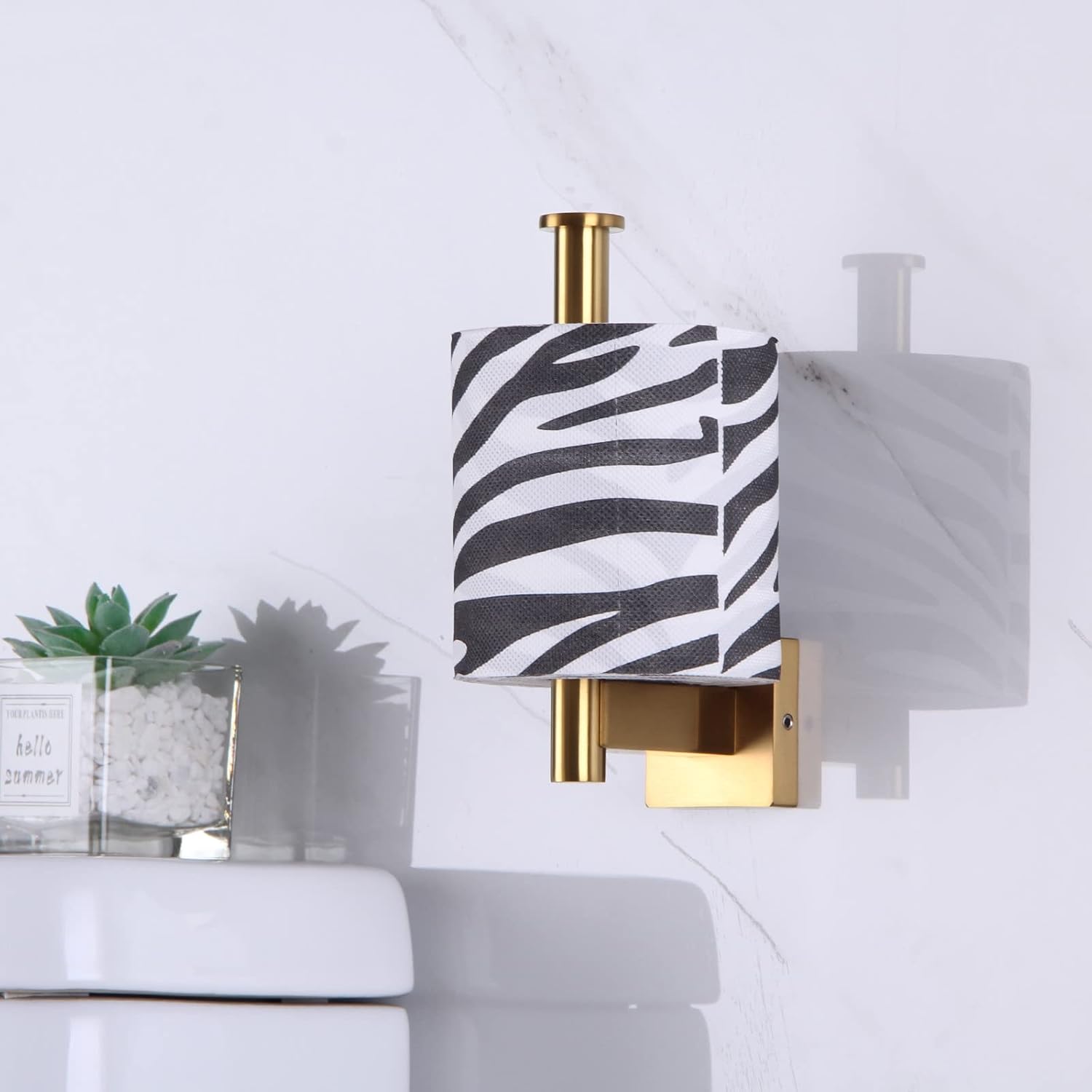 Suyar Brushed Gold Toilet Paper Holder Wall Mount