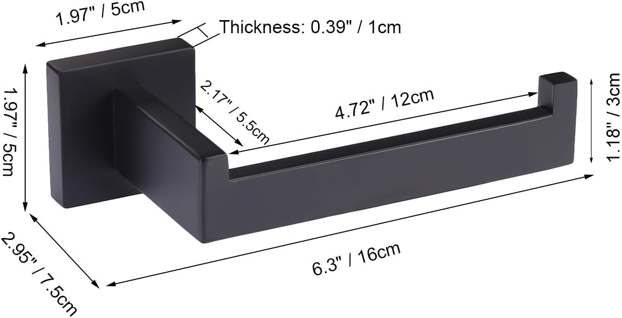 Toprema Toilet Paper Holder Stainless Steel Matte Black