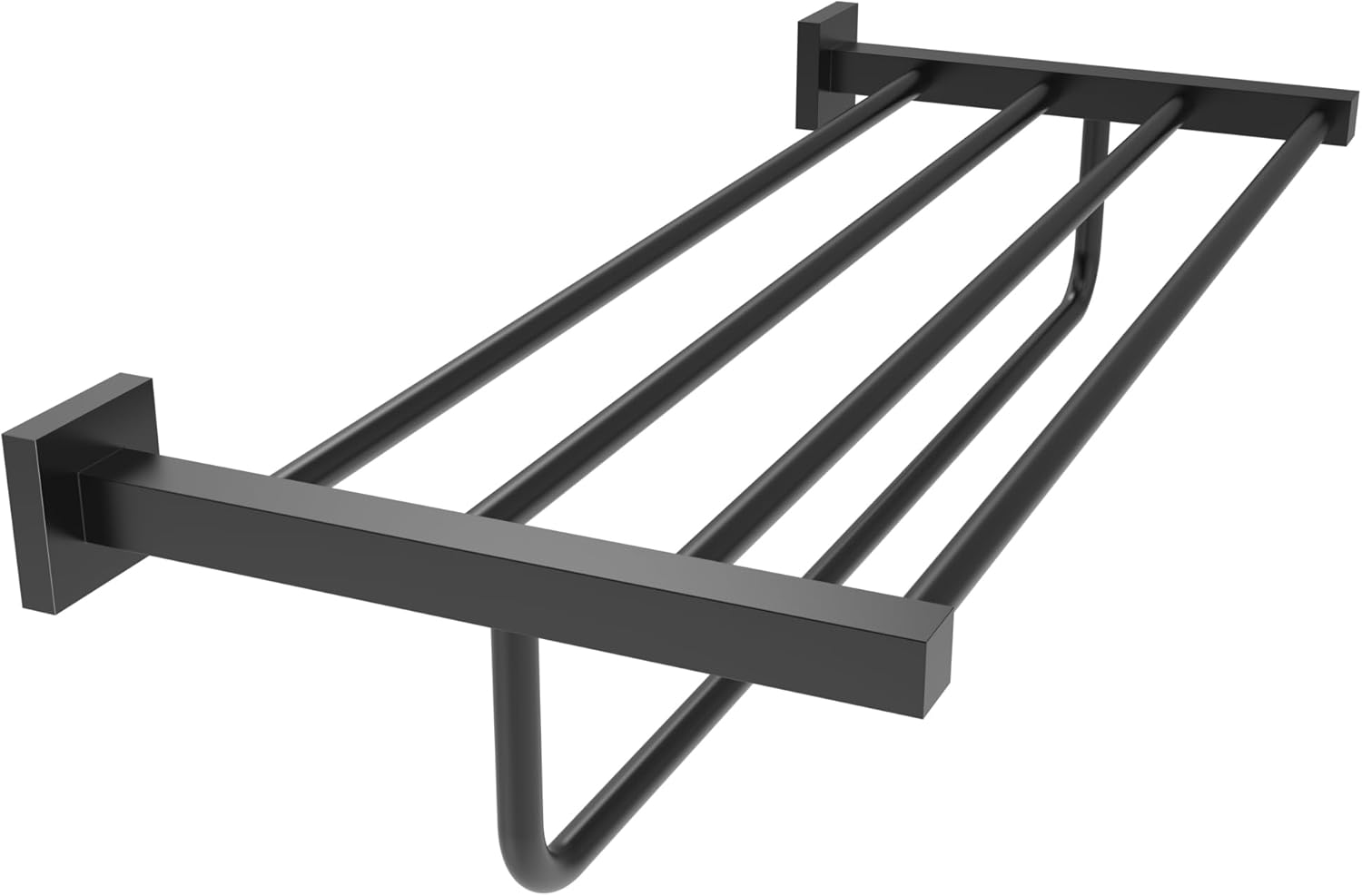 RUACQ 24inch Matte Black Towel Rack for Bathroom