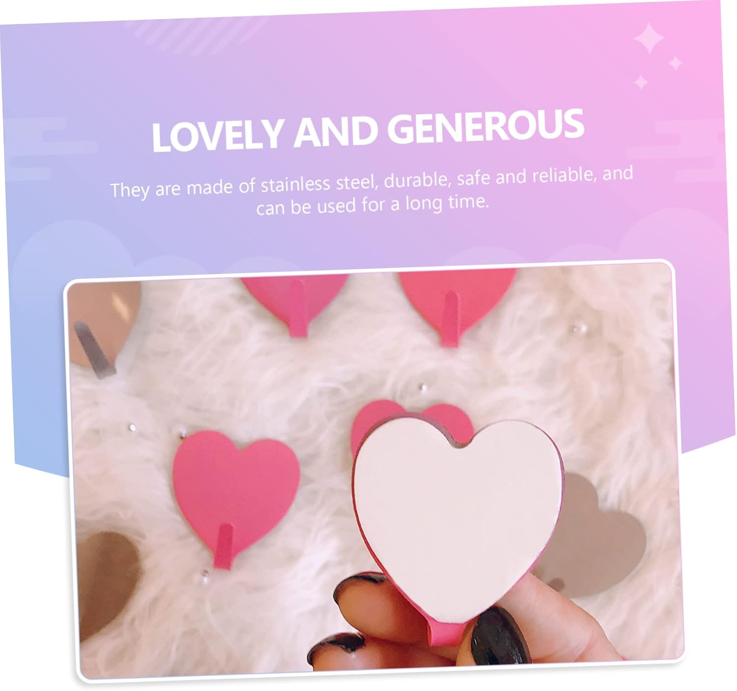 Jojofuny Heart-Shaped Hooks 10 Pack Wall Mount Storage Towel Hanger