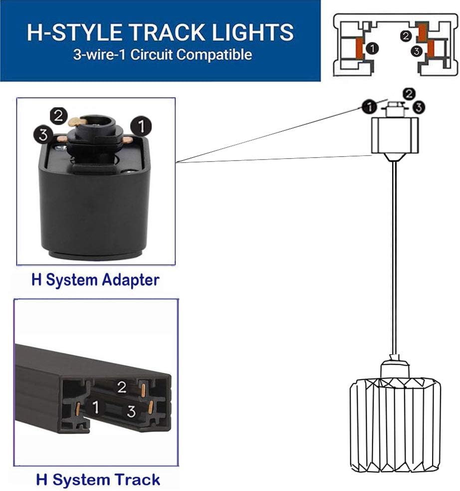 Kiven One-Light Track Light with Matte Black Frame and Crystal Pendant