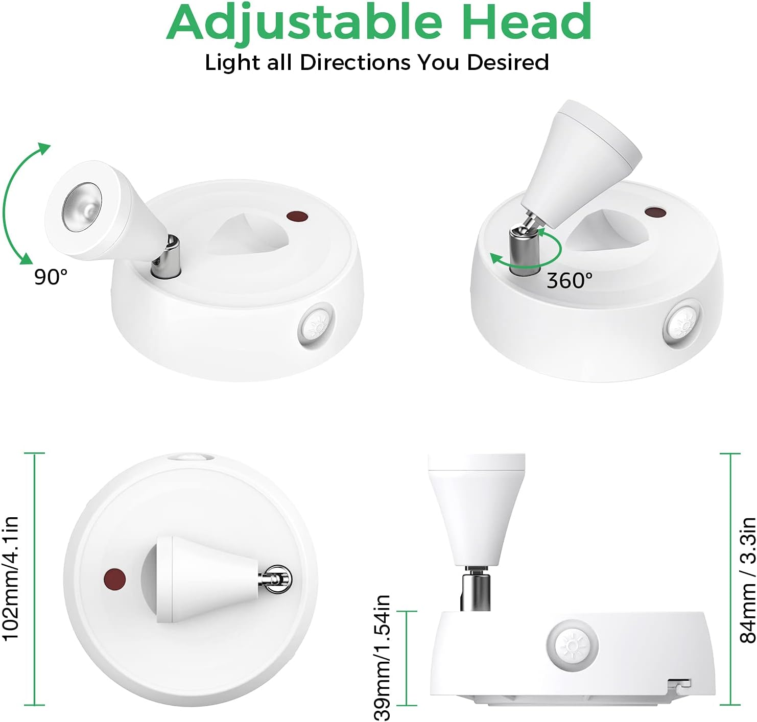 Olafus 4 Pack Wireless Spotlight Indoor LED Lights