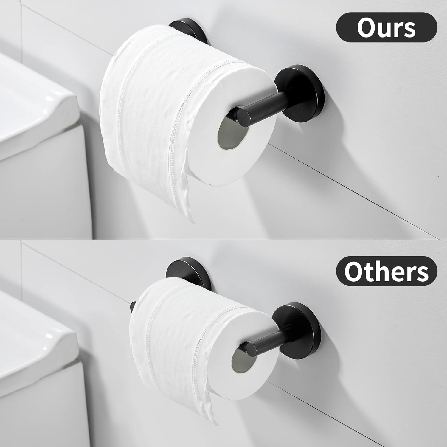 FORBATH Black Toilet Paper Holder 2 Pieces Wall Mount