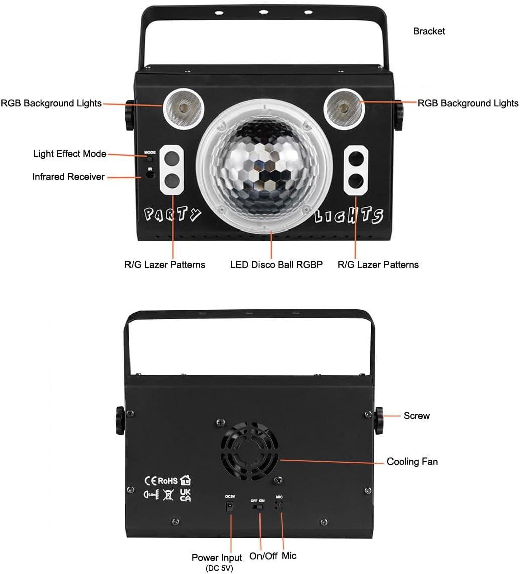kismee LED Disco Ball Strobe Light with Remote Control