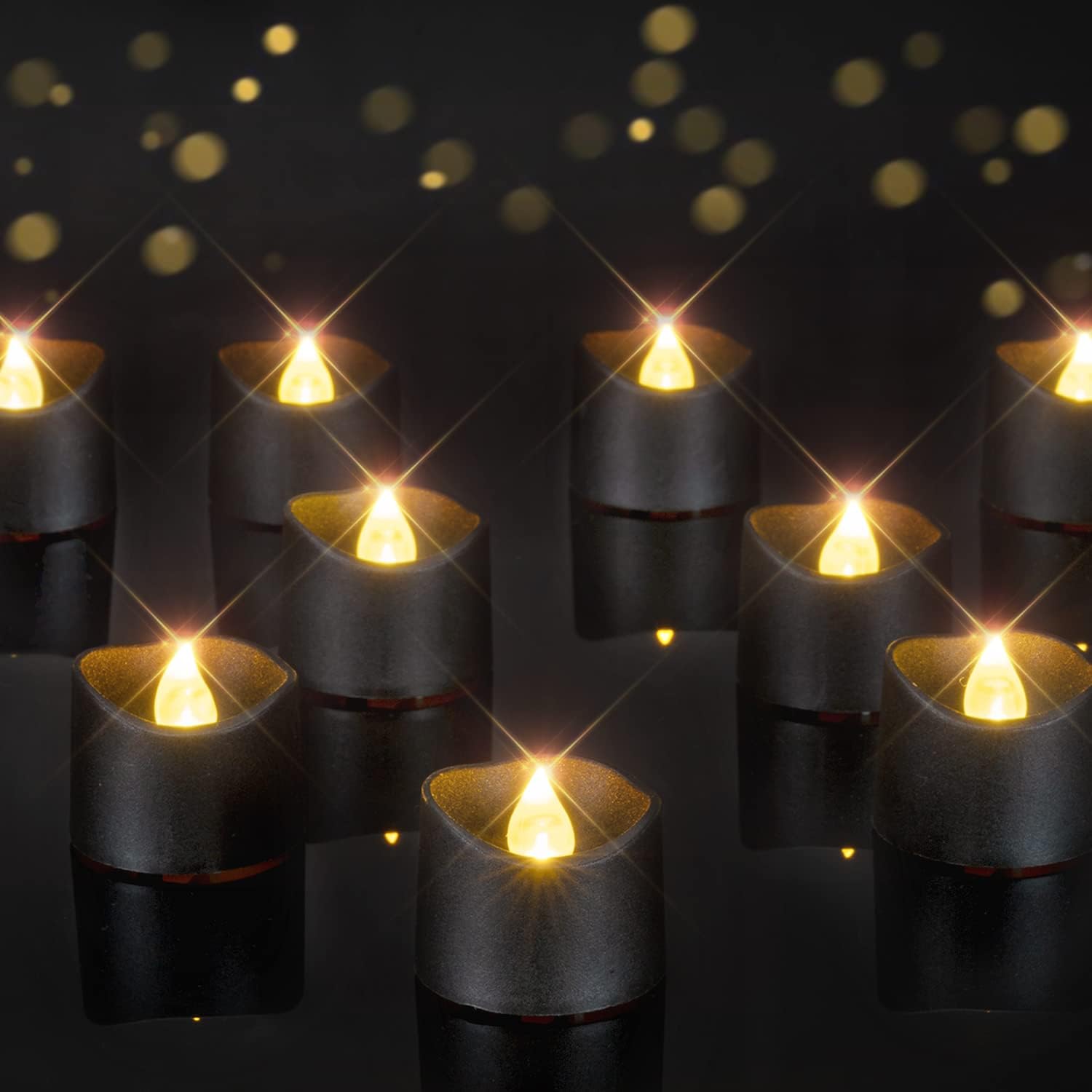Homemory Flameless LED Black Tea Lights 24-Pack
