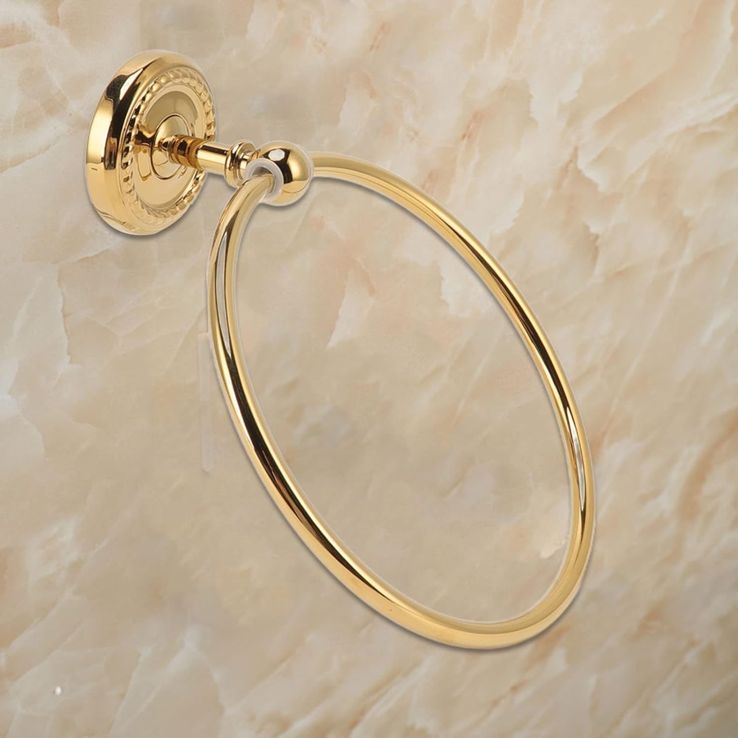 Modern Towel Holder with Golden Twisted Design