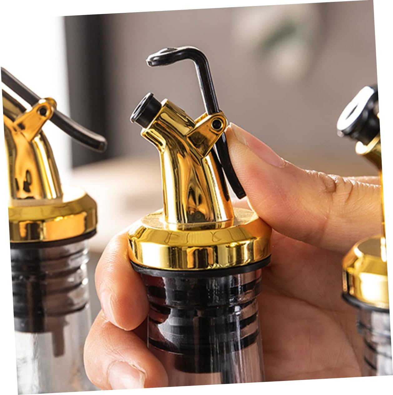 Alipis 12 Pcs Oil Nozzle Dispenser Set with Brush Lid